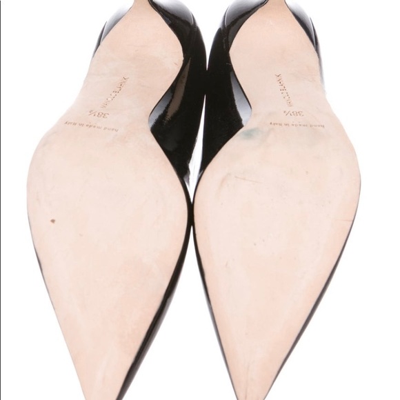 Manolo Blahnik Black Patent Leather Heels - Picture 4 of 5